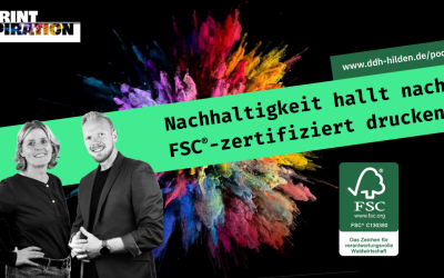 Nachhaltigkeit hallt nach! FSC®-zertifiziert drucken.